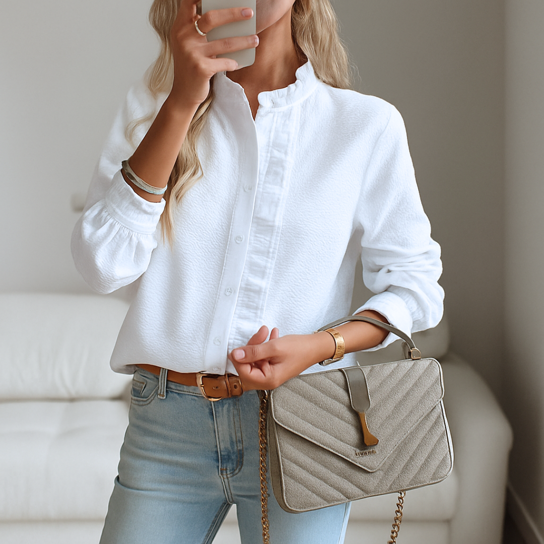 LAURA - LUJOSA BLUSA CON FLECOS
