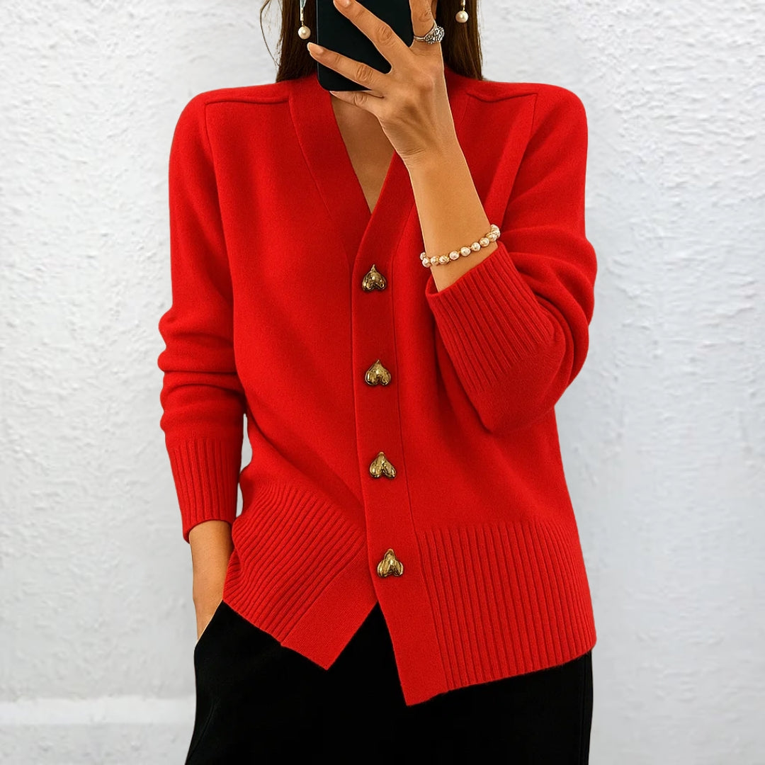 LYDIA - ELEGANTE JERSEY CON BOTONES DE CORAZÓN