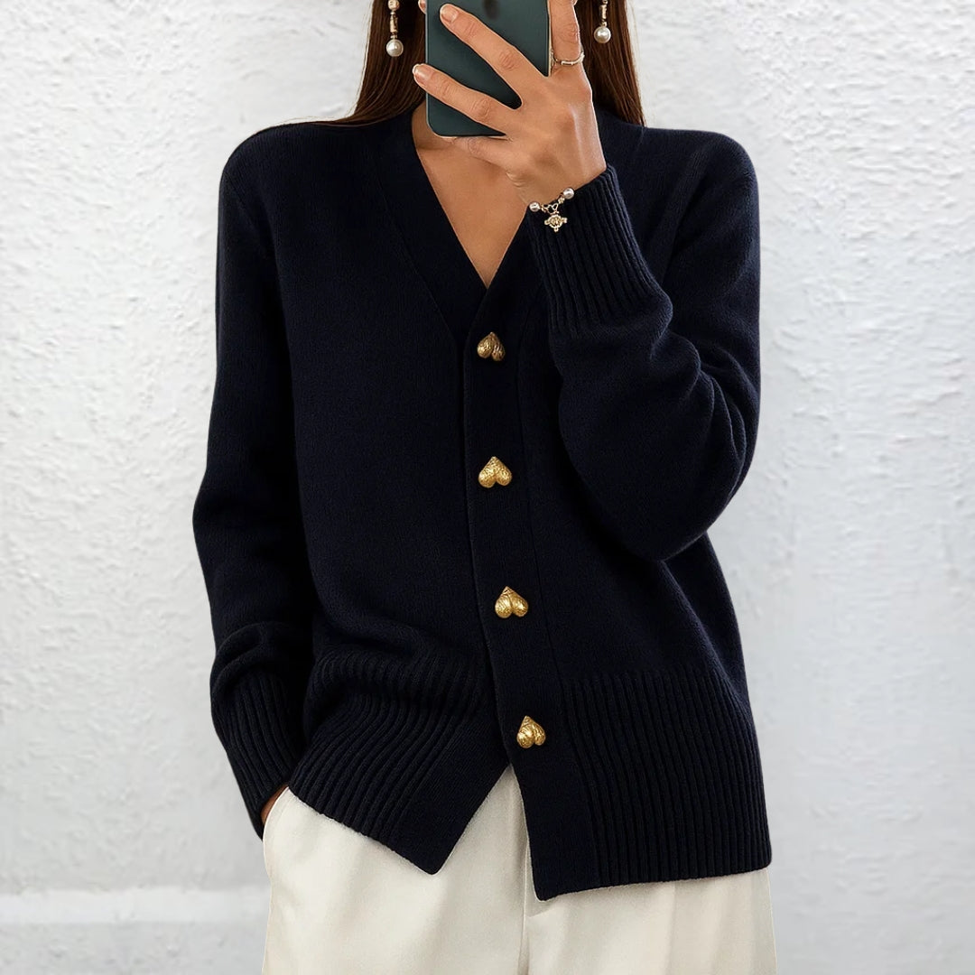 LYDIA - ELEGANTE JERSEY CON BOTONES DE CORAZÓN