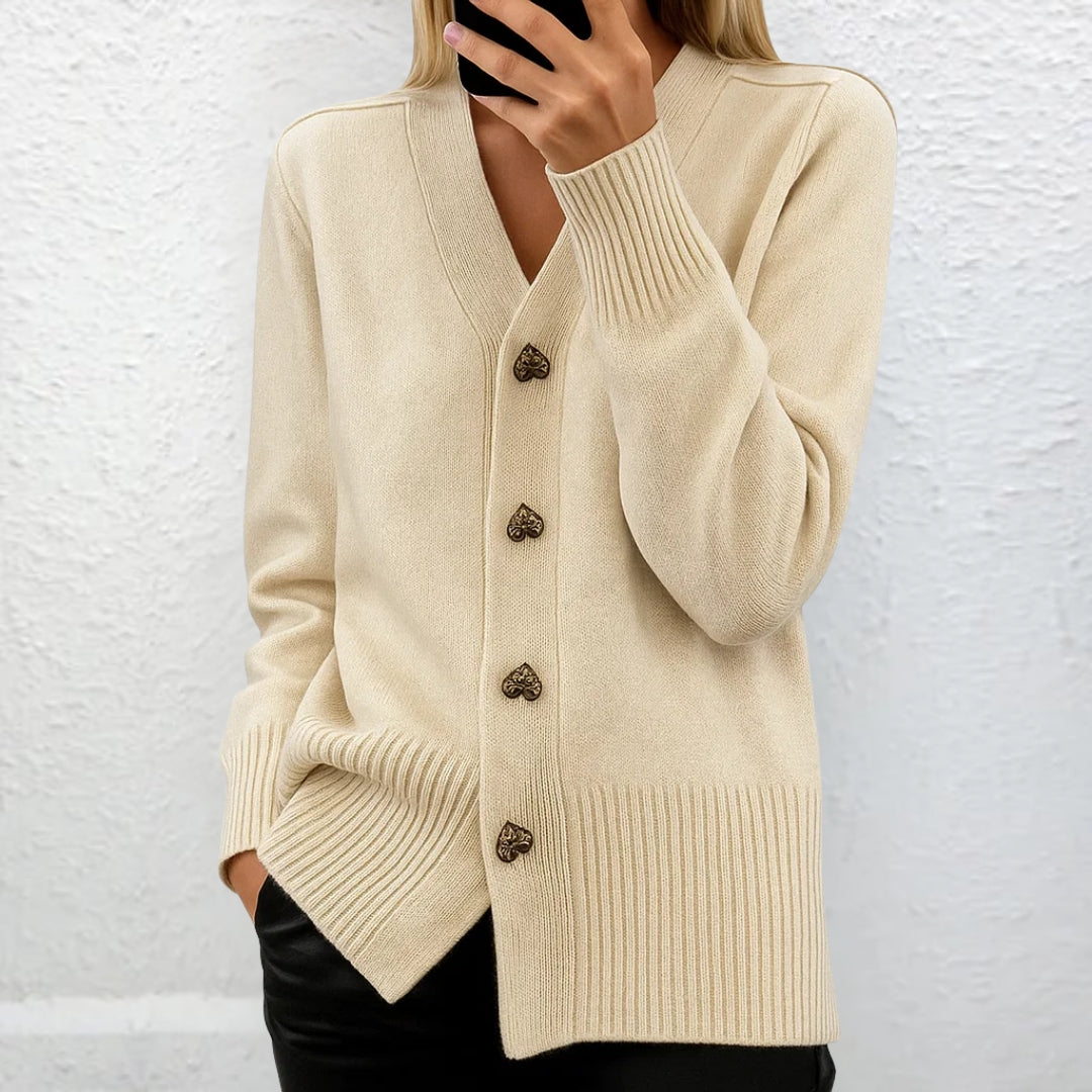 LYDIA - ELEGANTE JERSEY CON BOTONES DE CORAZÓN
