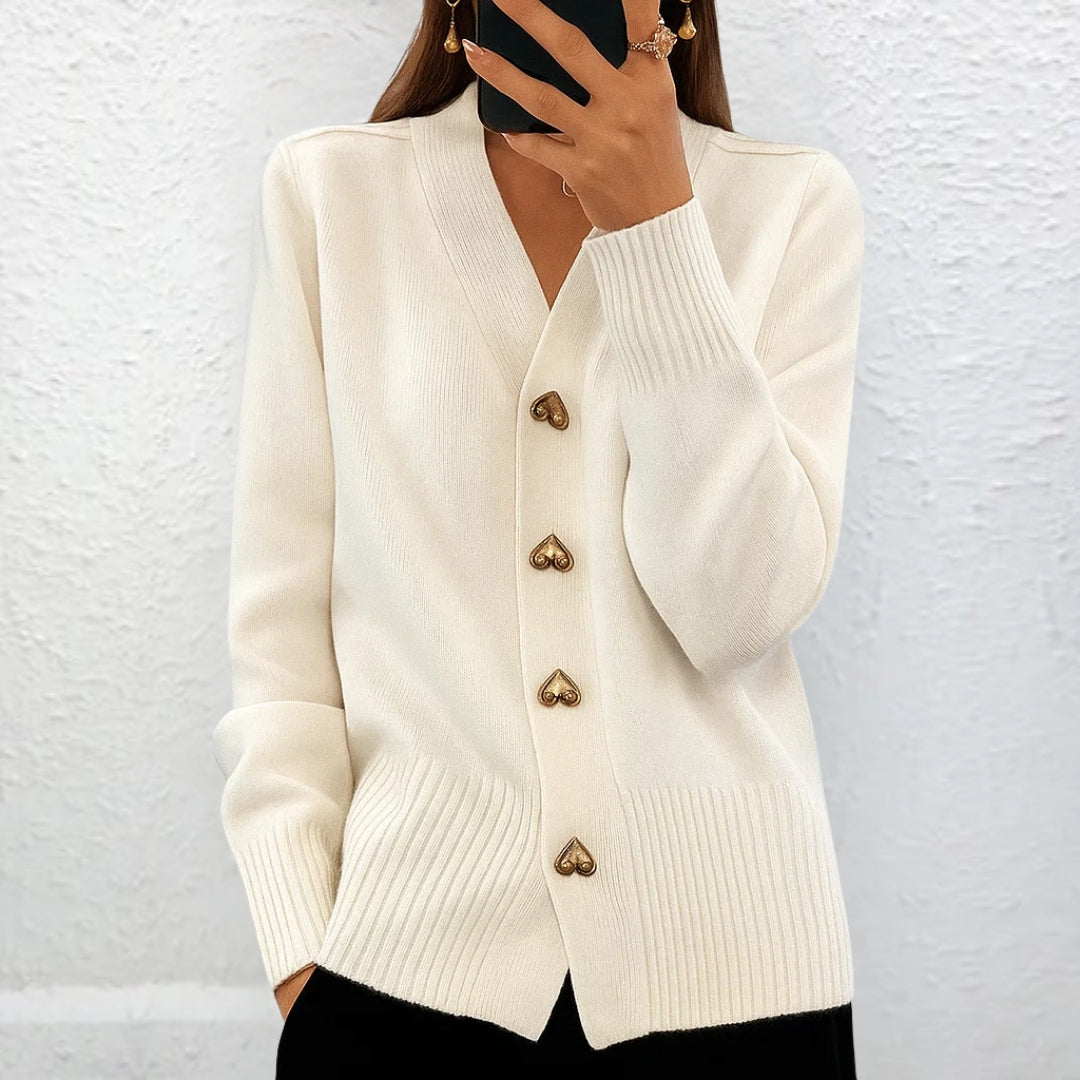 LYDIA - ELEGANTE JERSEY CON BOTONES DE CORAZÓN