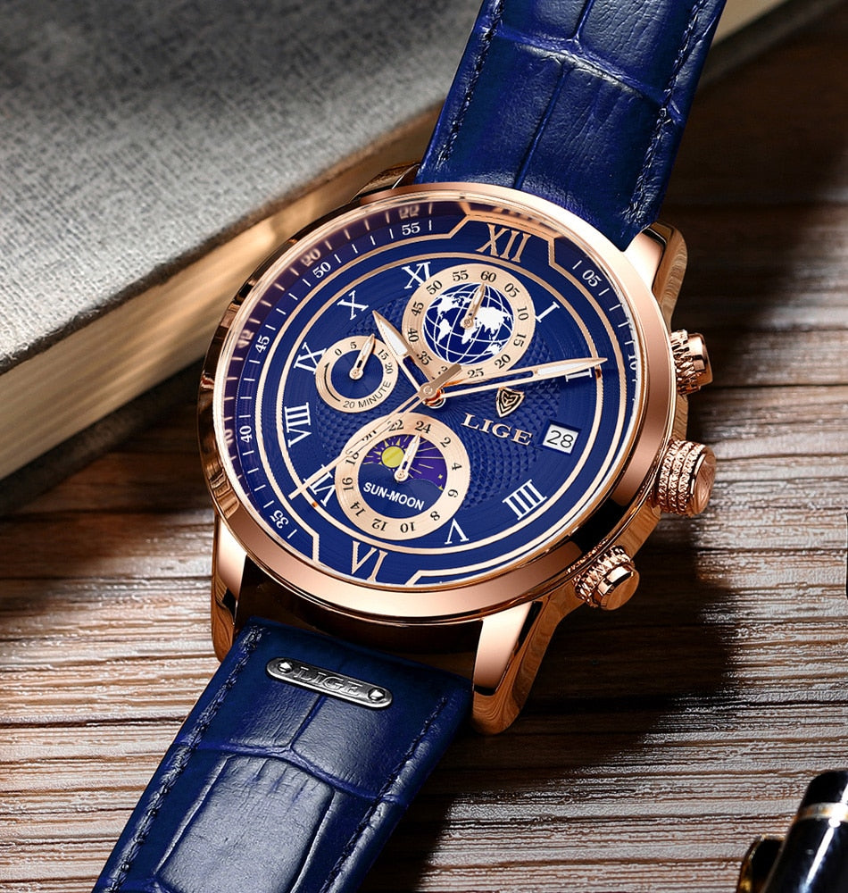 RELOJ CON BRAZALETE DE CUERO PREMIUM