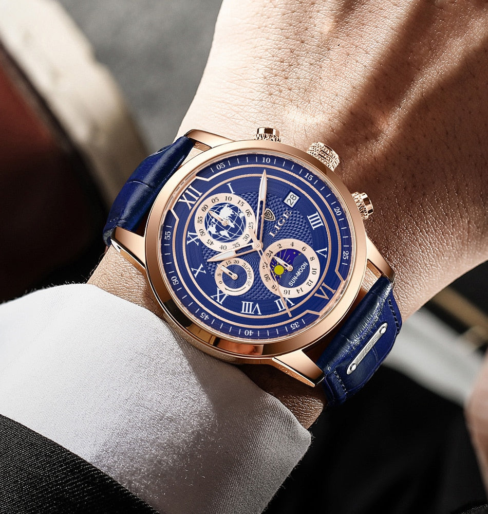RELOJ CON BRAZALETE DE CUERO PREMIUM