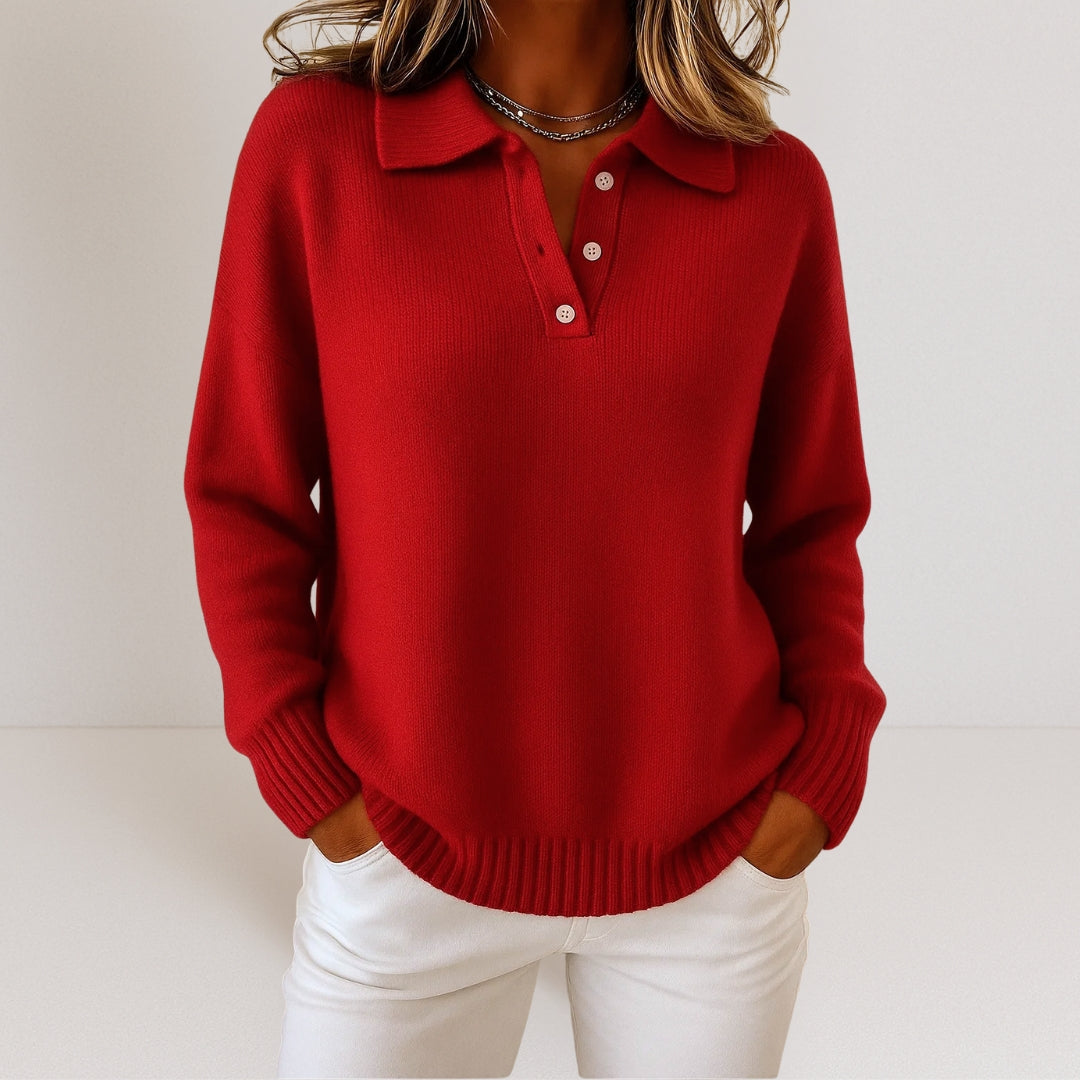 OLIVIA - JERSEY DE PUNTO SUAVE CON CUELLO EN V