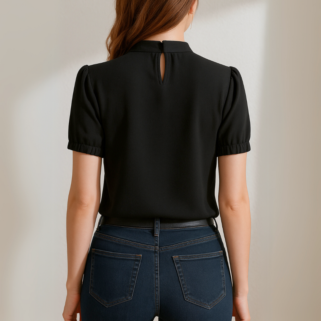 PALOMA - BLUSA PLISADA NEGRA