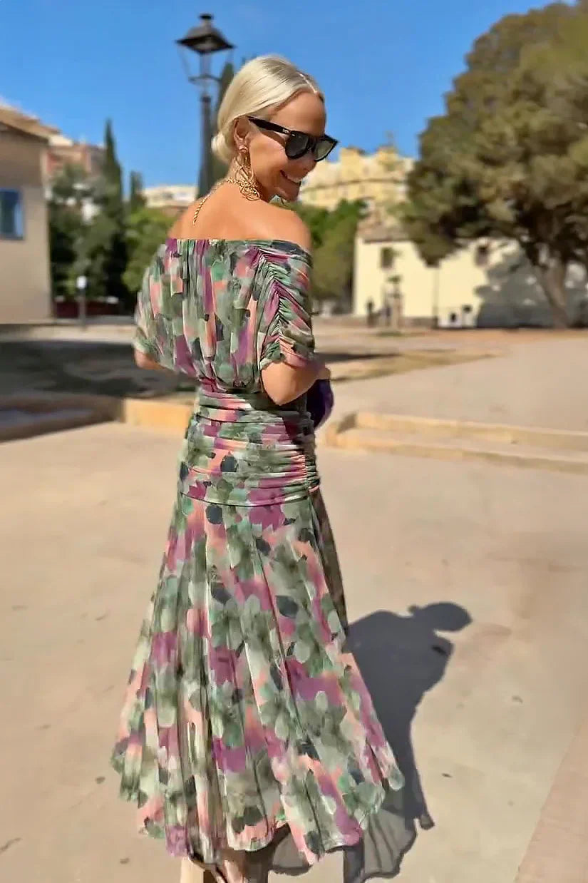 LUISA - ELEGANTE VESTIDO LARGO DE FIESTA CON ESCOTE EN V