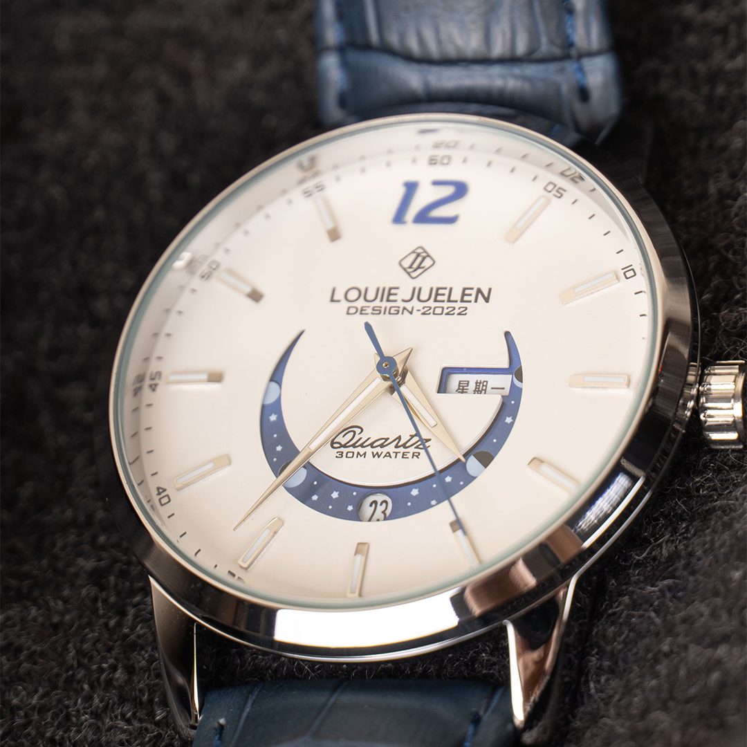 ELEGANTE RELOJ CON FASE LUNAR