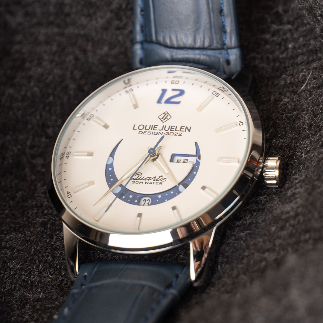 ELEGANTE RELOJ CON FASE LUNAR