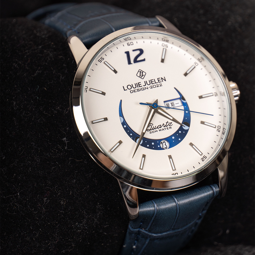 ELEGANTE RELOJ CON FASE LUNAR