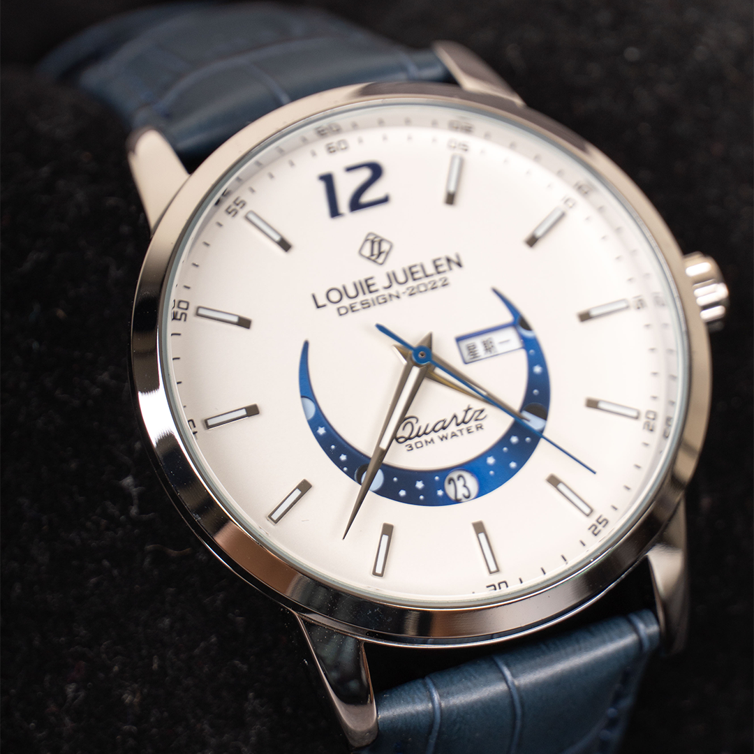ELEGANTE RELOJ CON FASE LUNAR