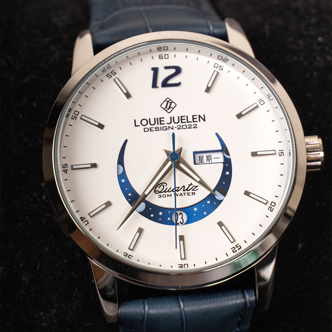 ELEGANTE RELOJ CON FASE LUNAR
