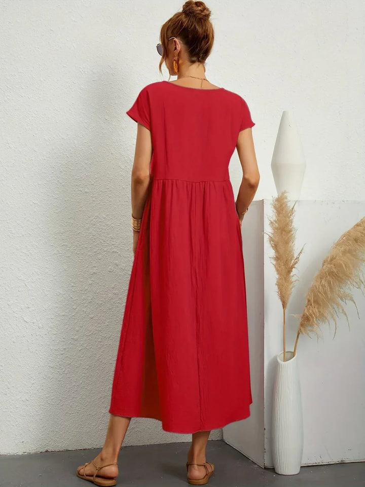 GABRIELA™ — VESTIDO MEDIO FLUIDO DE ELEGANCIA ATEMPORAL