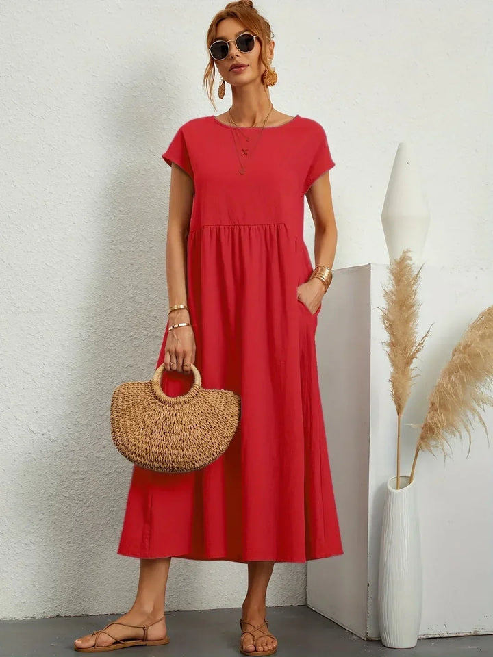 GABRIELA™ — VESTIDO MEDIO FLUIDO DE ELEGANCIA ATEMPORAL
