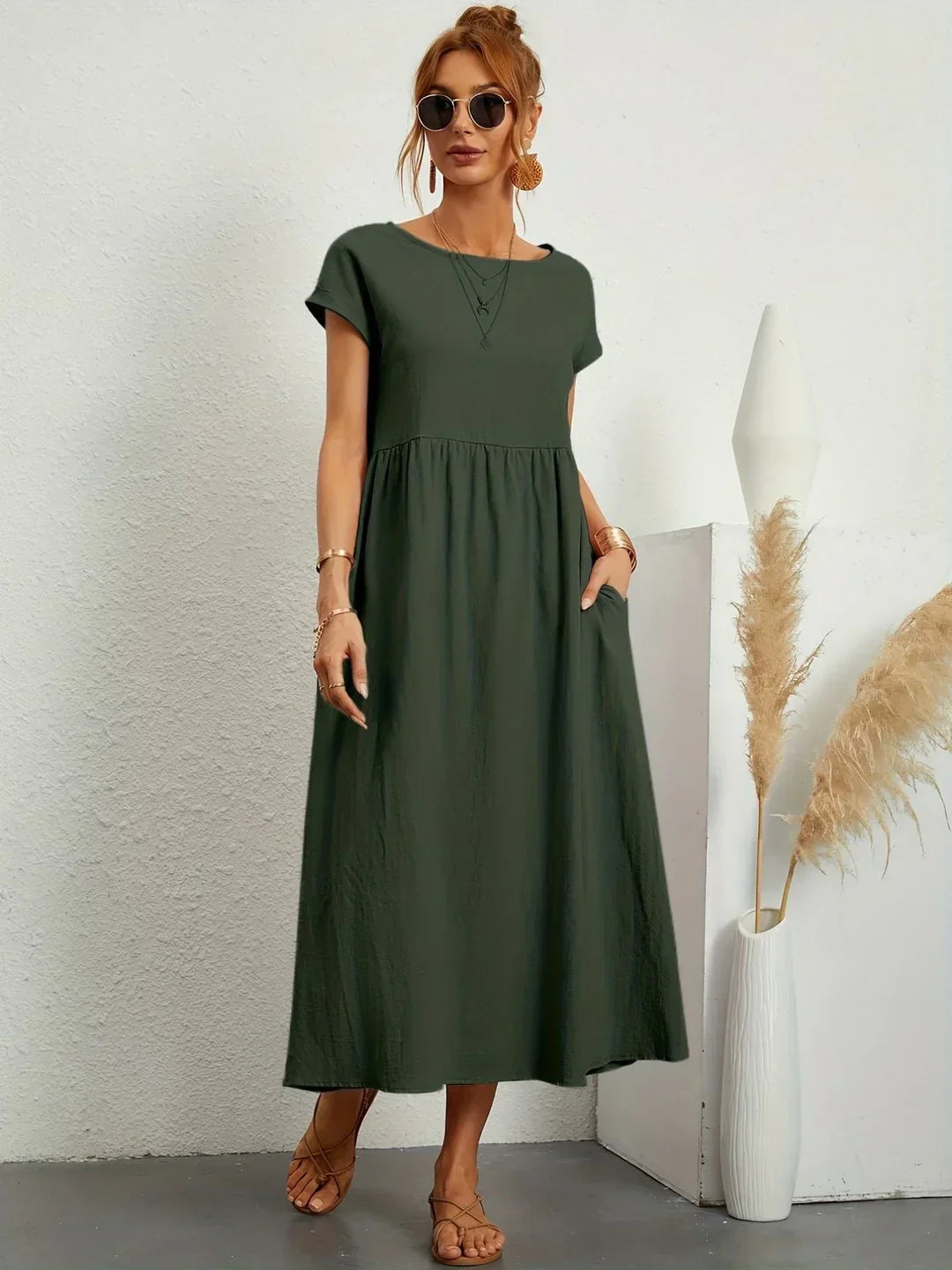 GABRIELA™ — VESTIDO MEDIO FLUIDO DE ELEGANCIA ATEMPORAL