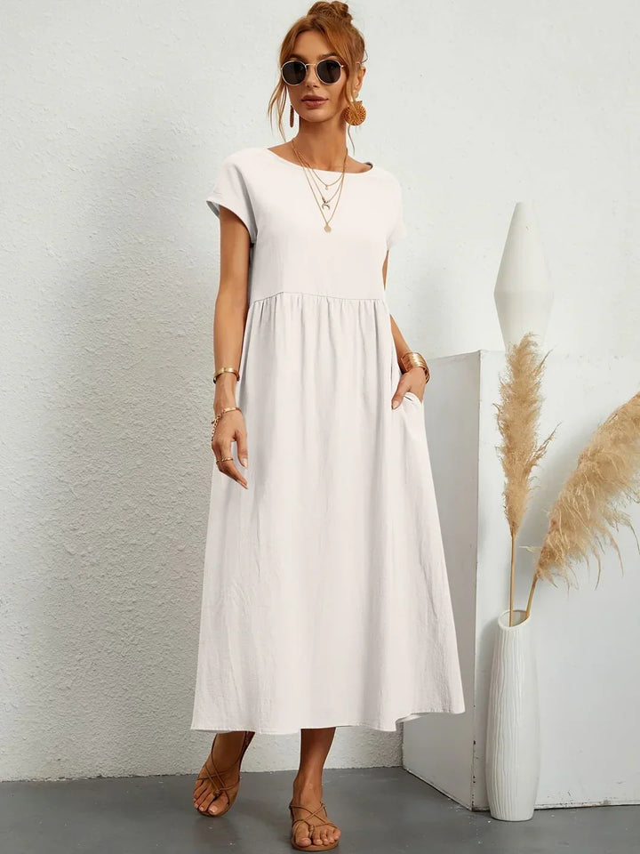 GABRIELA™ — VESTIDO MEDIO FLUIDO DE ELEGANCIA ATEMPORAL