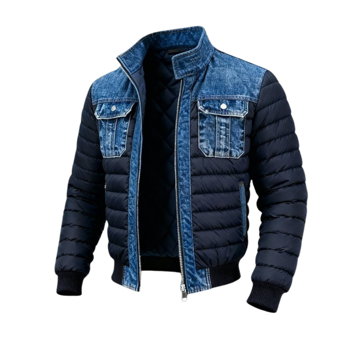 LEVANTAVERSAILLES | VINTAGE BUITENJACK VOOR MAN IN DENIM PATCHWORK