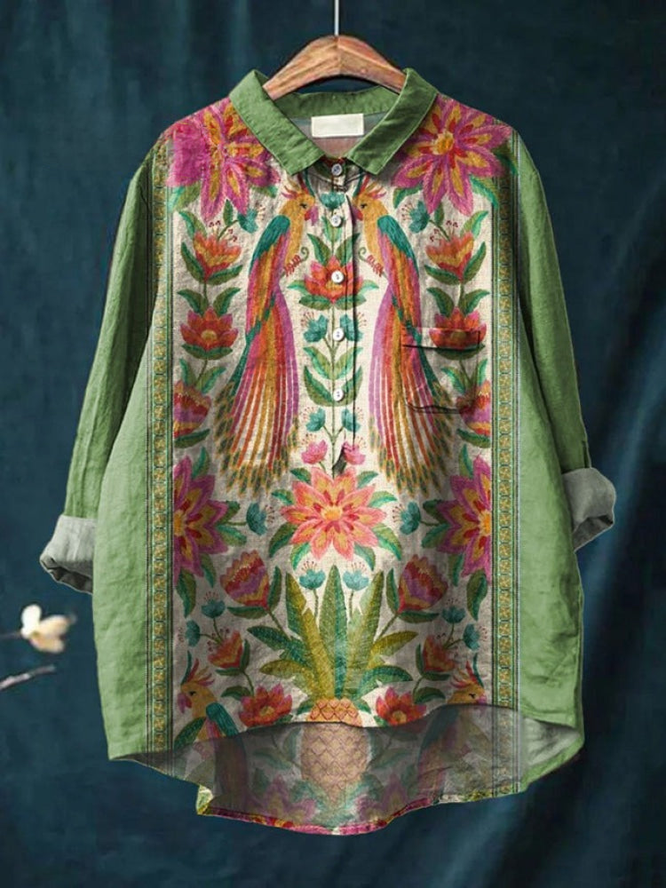 TIZIANA – CAMISA DE LINO ESTAMPADA
