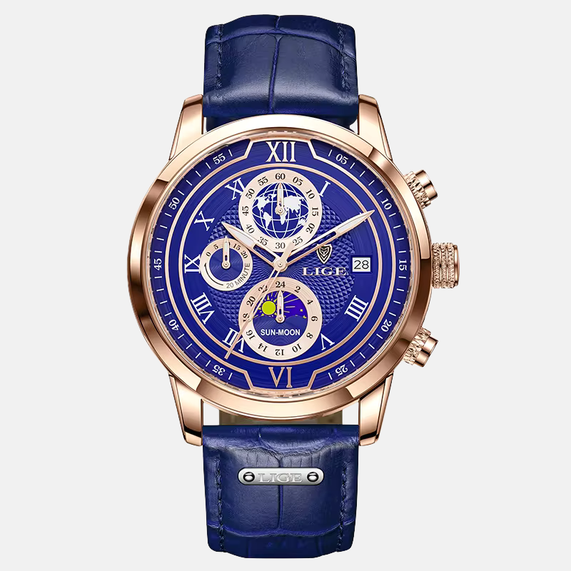 RELOJ CON BRAZALETE DE CUERO PREMIUM