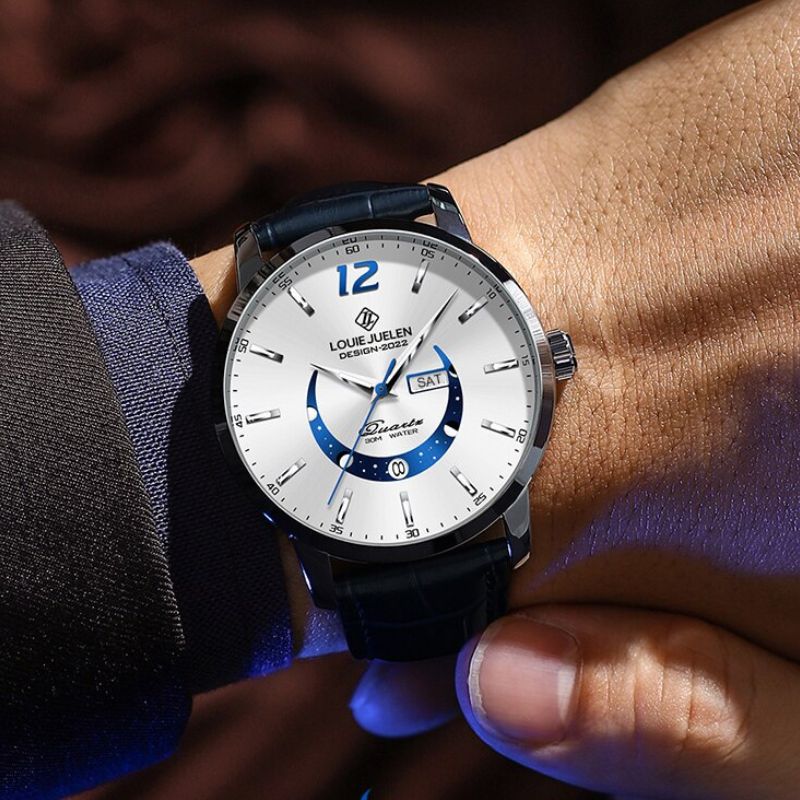 ELEGANTE RELOJ CON FASE LUNAR