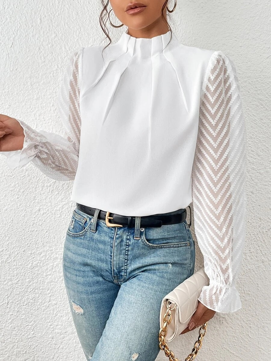 ROSALÍA - ELEGANTE BLUSA CON MANGAS PLISADAS