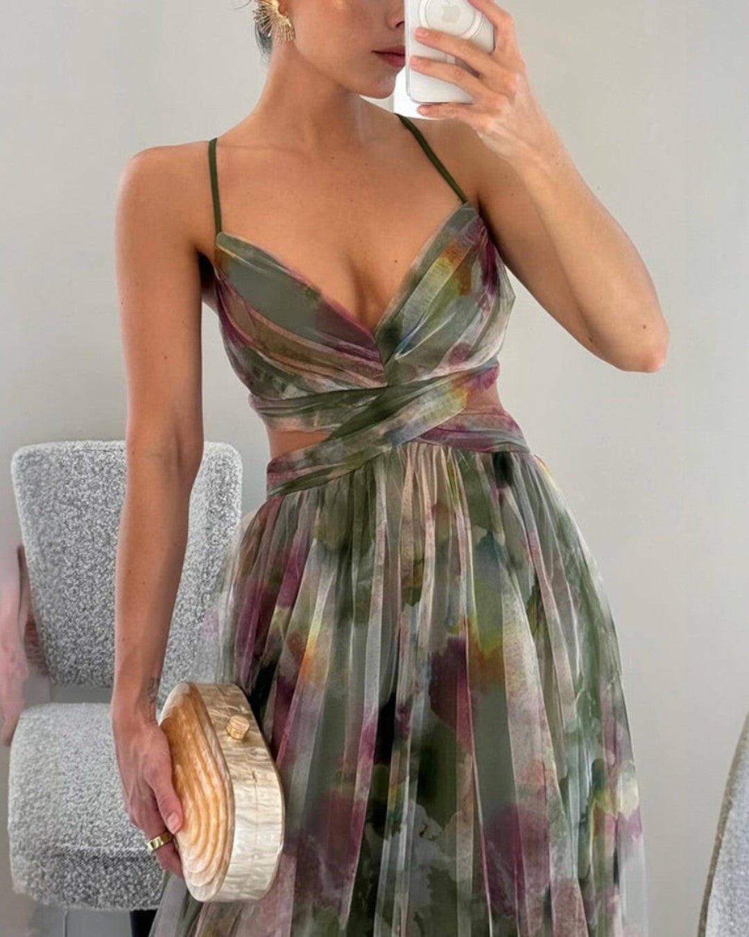 GISELA - VESTIDO LARGO CON ESTAMPADO FLORAL