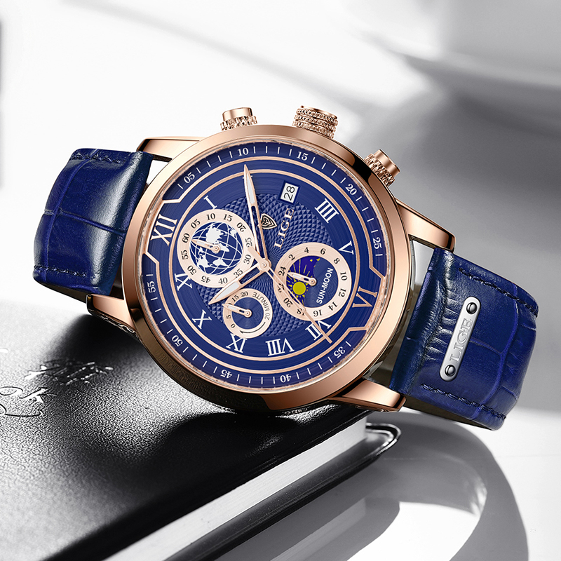 RELOJ CON BRAZALETE DE CUERO PREMIUM