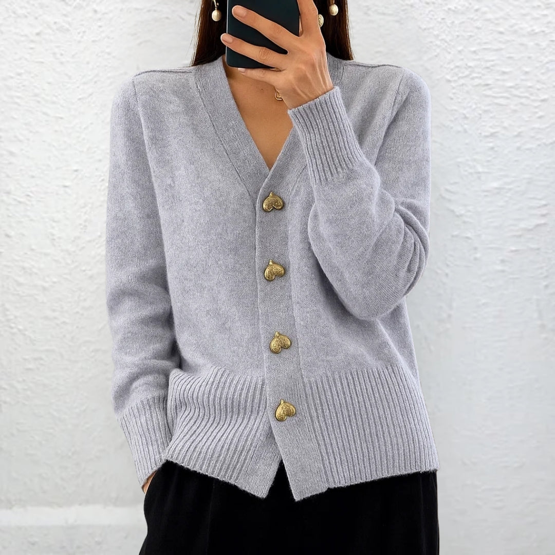 LYDIA - ELEGANTE JERSEY CON BOTONES DE CORAZÓN