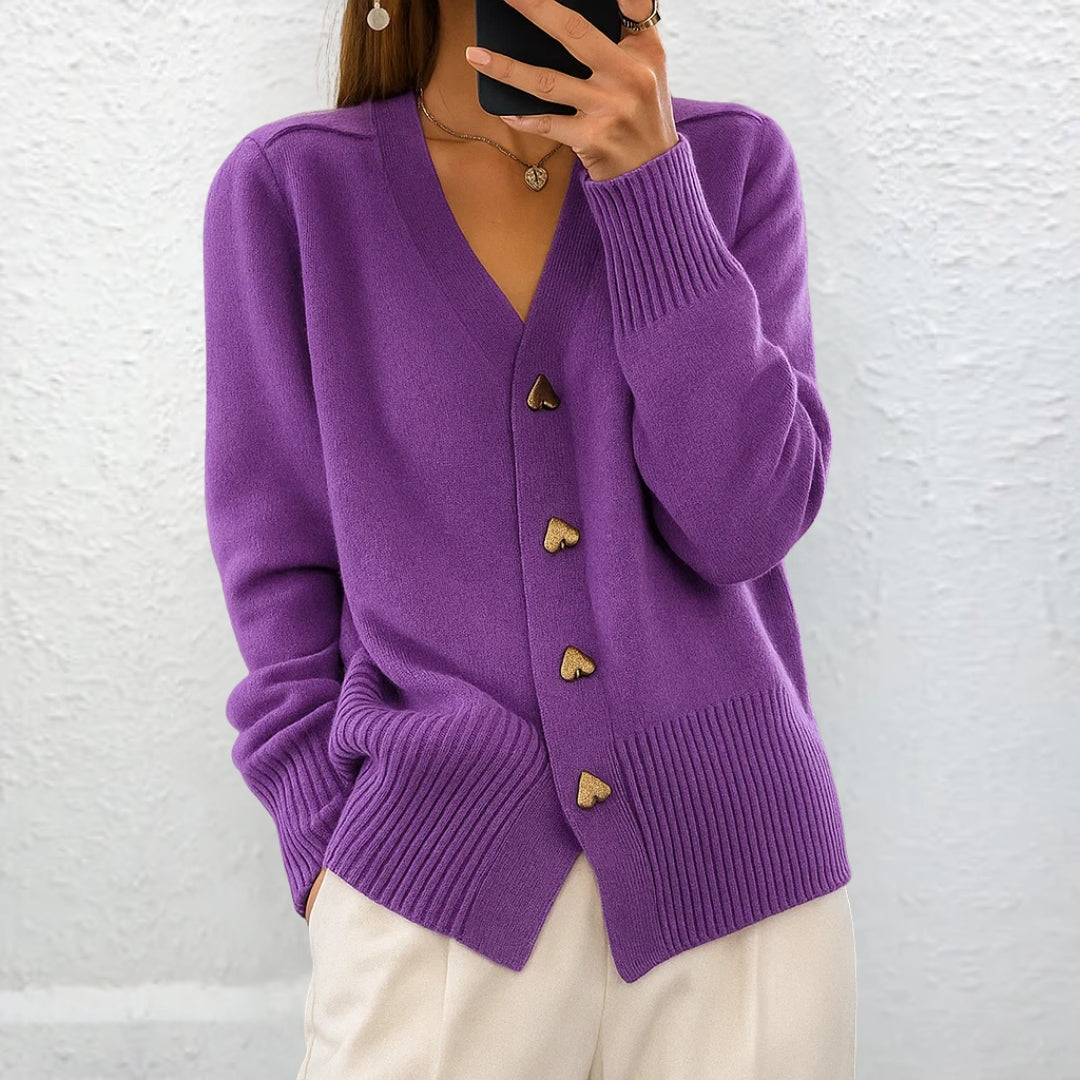 LYDIA - ELEGANTE JERSEY CON BOTONES DE CORAZÓN
