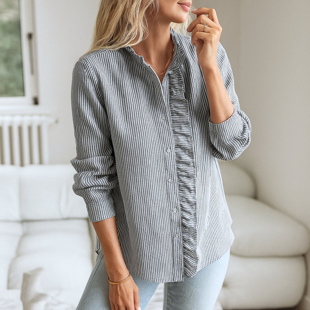 LAURA - LUJOSA BLUSA CON FLECOS