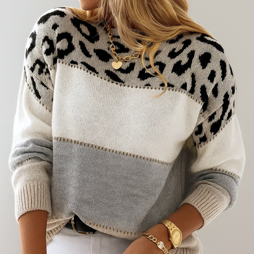 CHEYENNE - JERSEY INFORMAL CON ESTAMPADO DE LEOPARDO