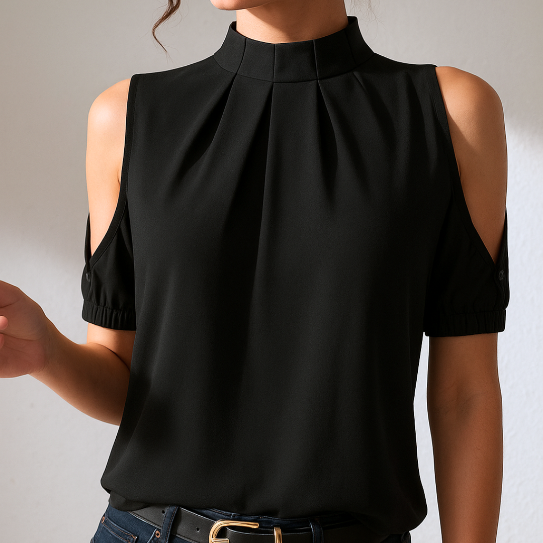 PALOMA - BLUSA PLISADA NEGRA