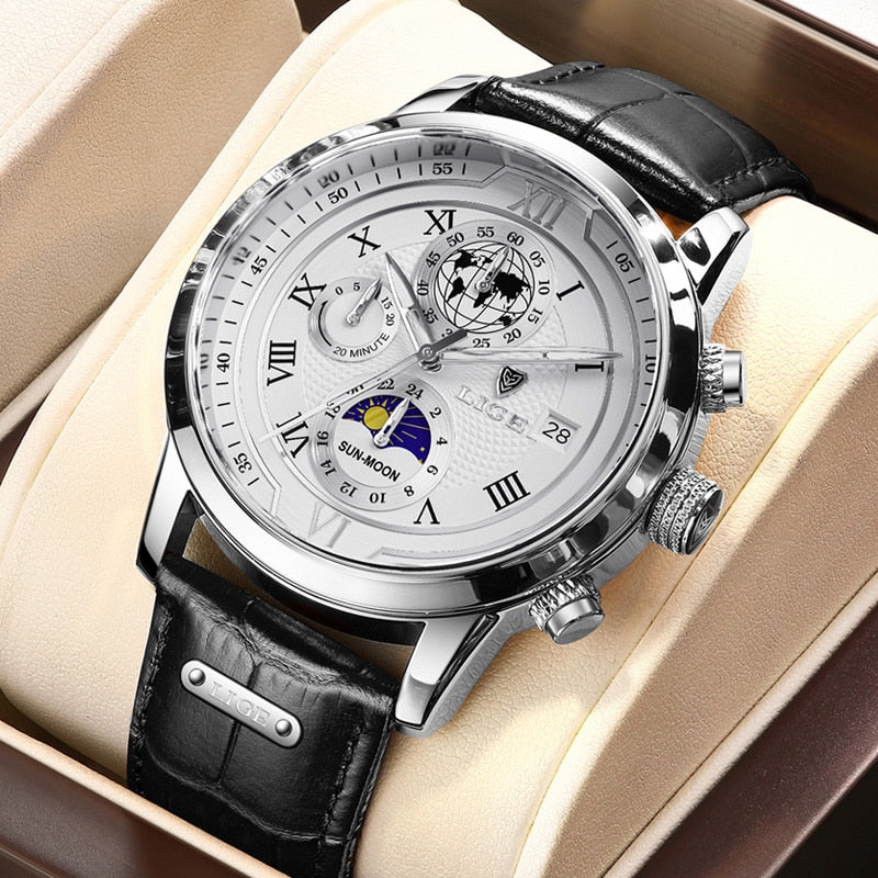 RELOJ CON BRAZALETE DE CUERO PREMIUM