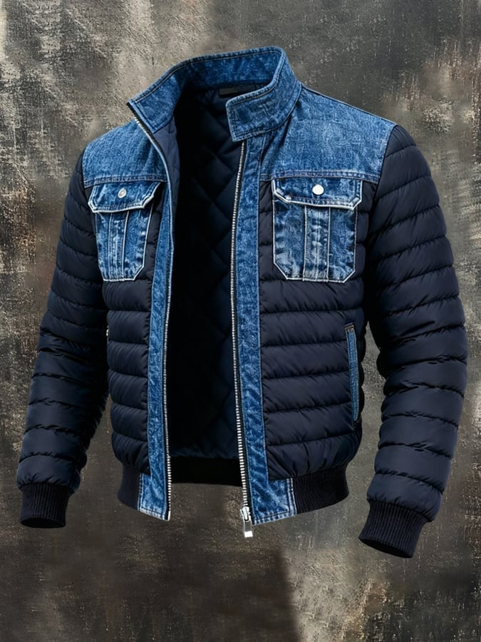 LEVANTAVERSAILLES | VINTAGE BUITENJACK VOOR MAN IN DENIM PATCHWORK