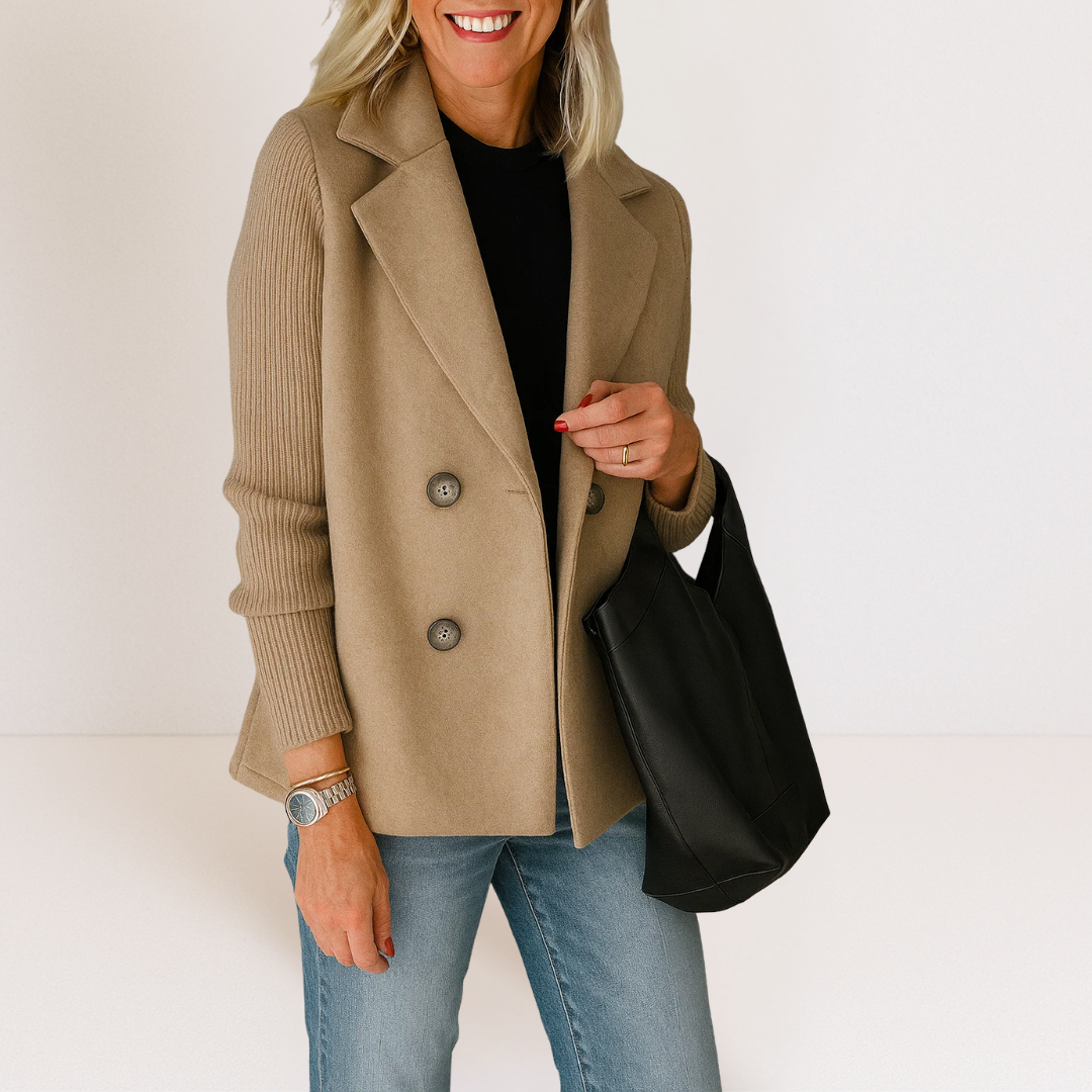 MARTINA - ELEGANTE CHAQUETA CON MANGAS DE PUNTO