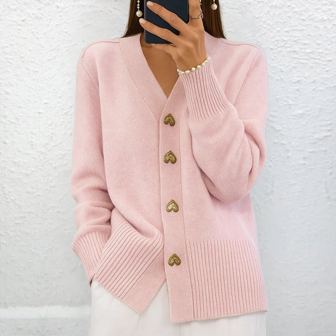 LYDIA - ELEGANTE JERSEY CON BOTONES DE CORAZÓN