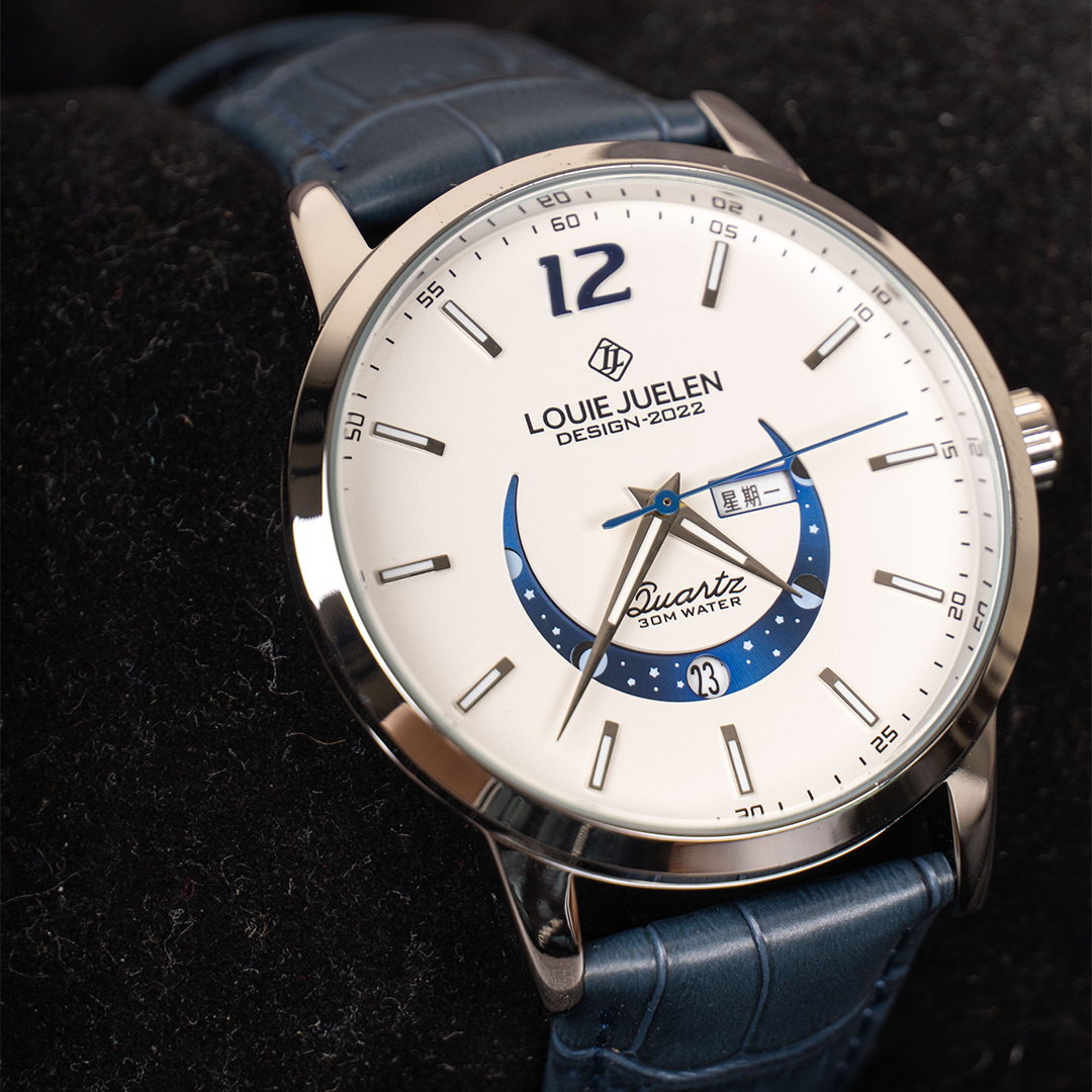 ELEGANTE RELOJ CON FASE LUNAR