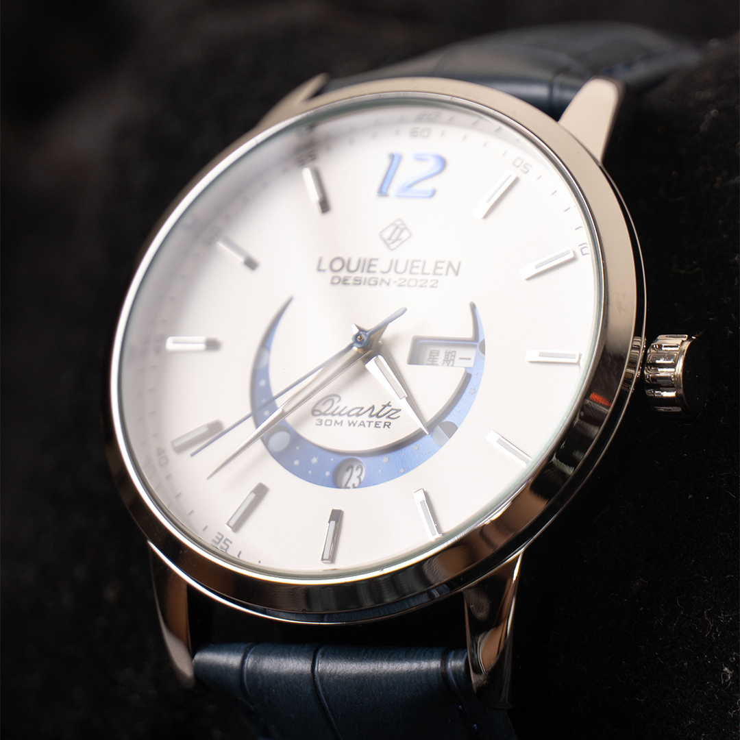 ELEGANTE RELOJ CON FASE LUNAR