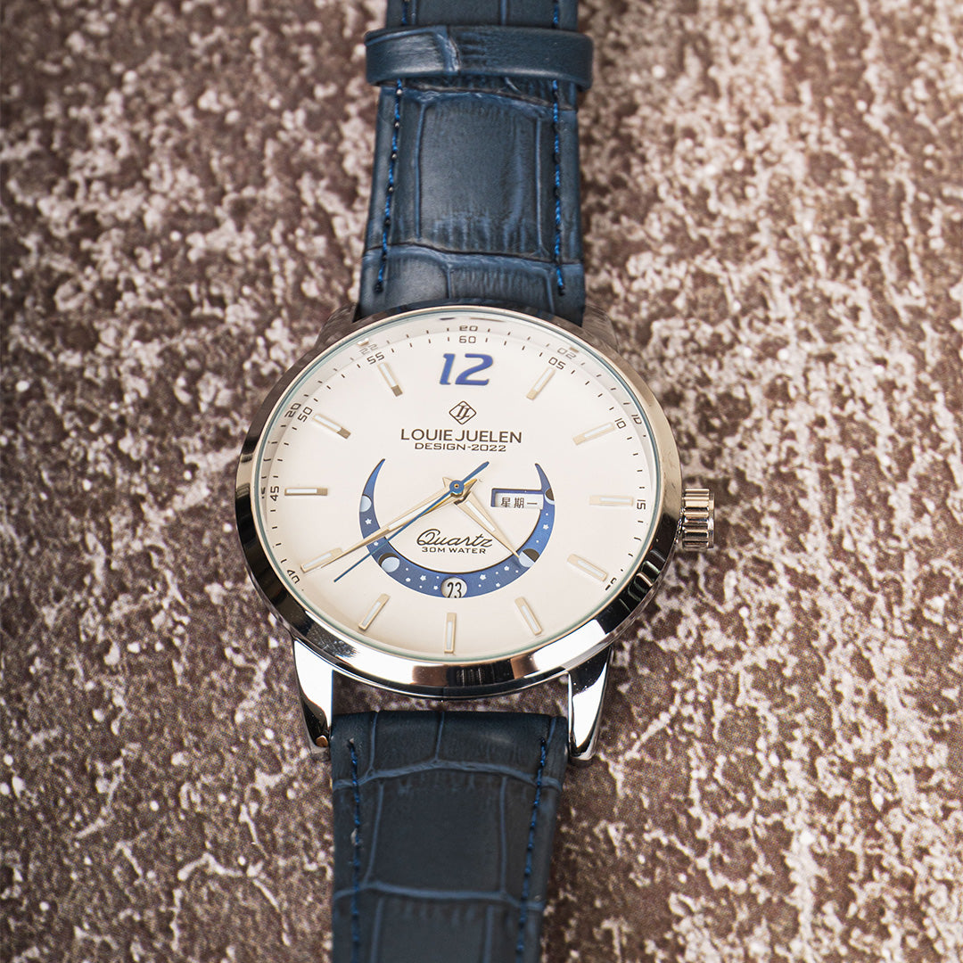 ELEGANTE RELOJ CON FASE LUNAR
