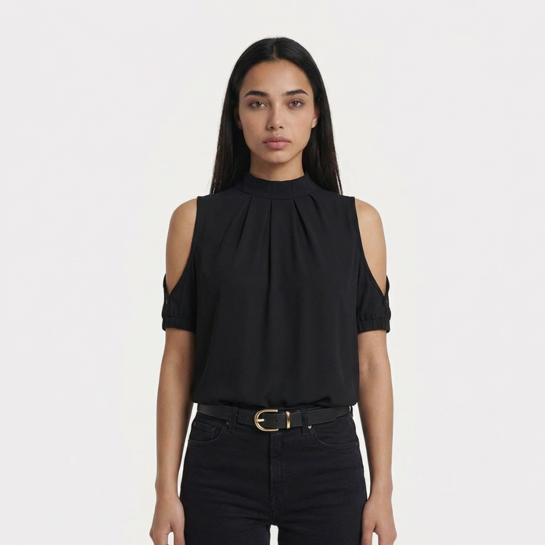 PALOMA - BLUSA PLISADA NEGRA