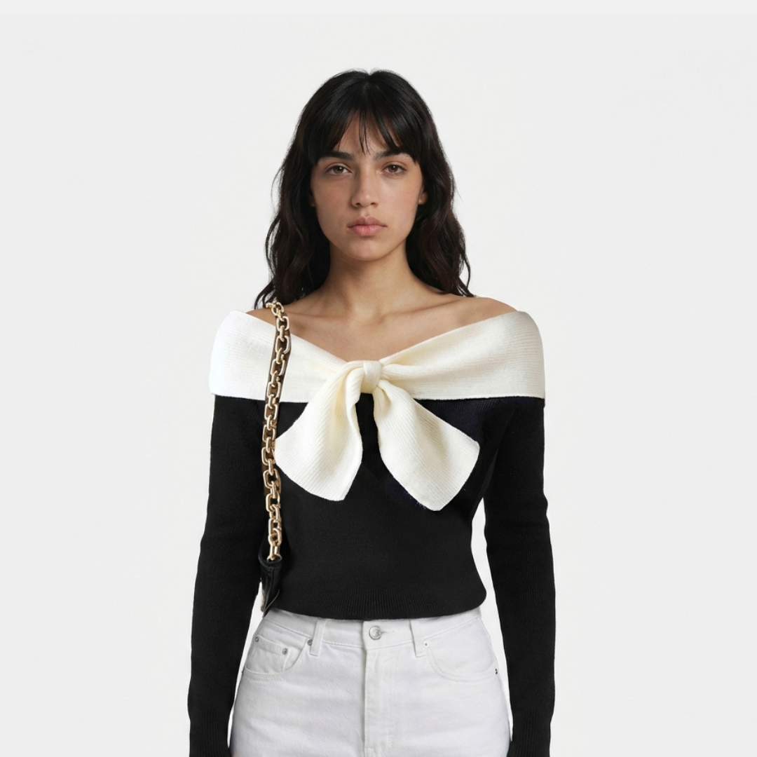 ABRIL - ELEGANTE JERSEY CON CUELLO EN V