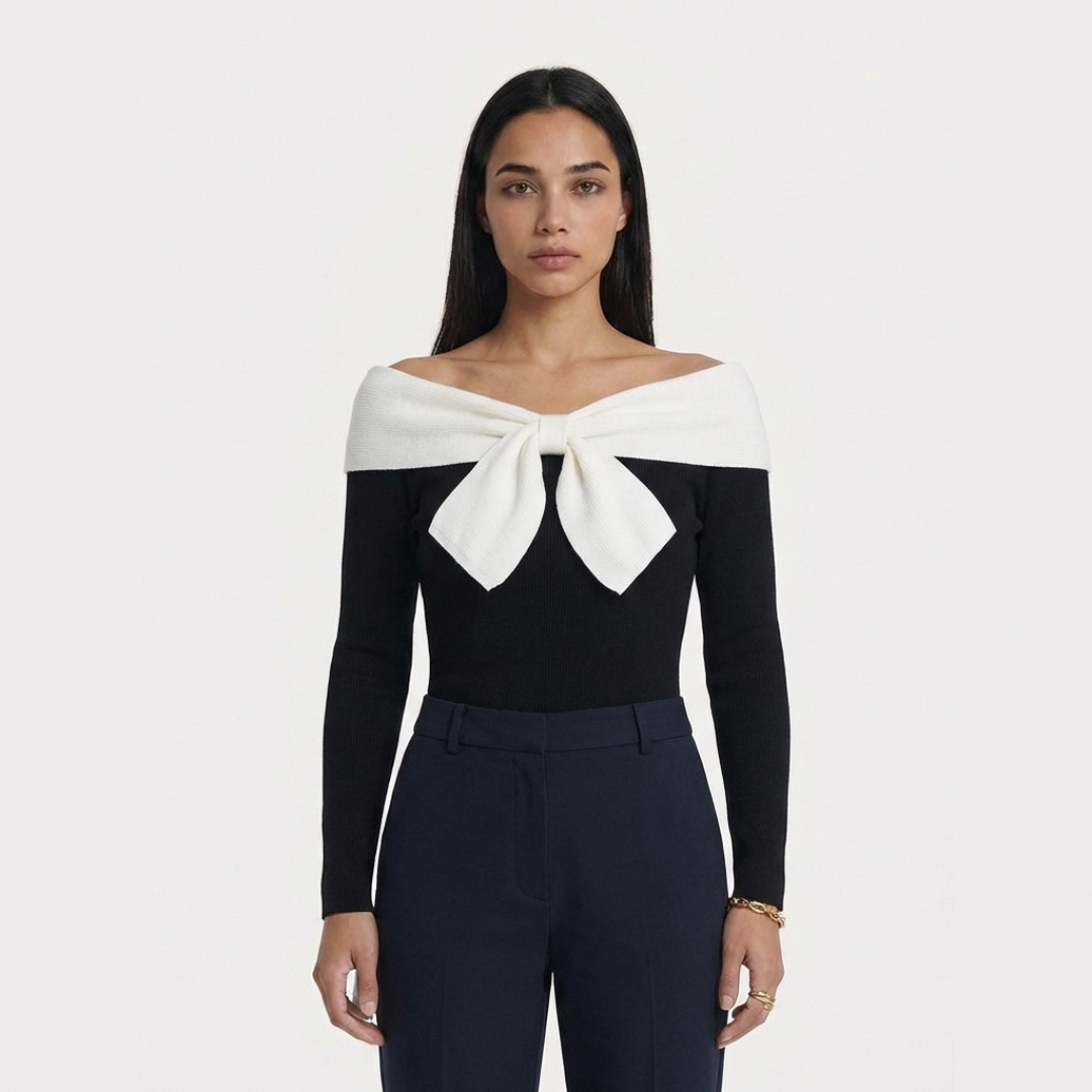 ABRIL - ELEGANTE JERSEY CON CUELLO EN V