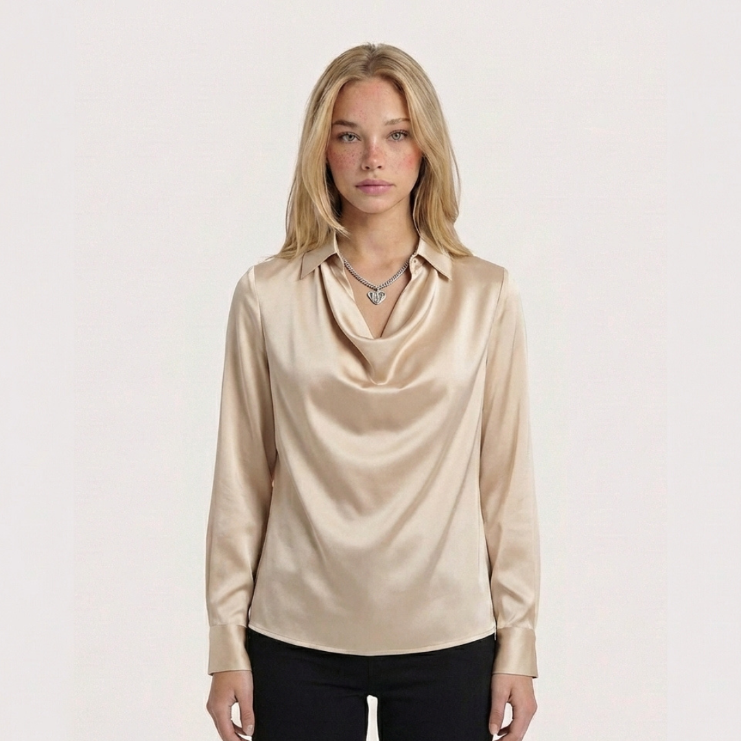 CAROLINA - BLUSA ELEGANTE CON CUELLO EN V