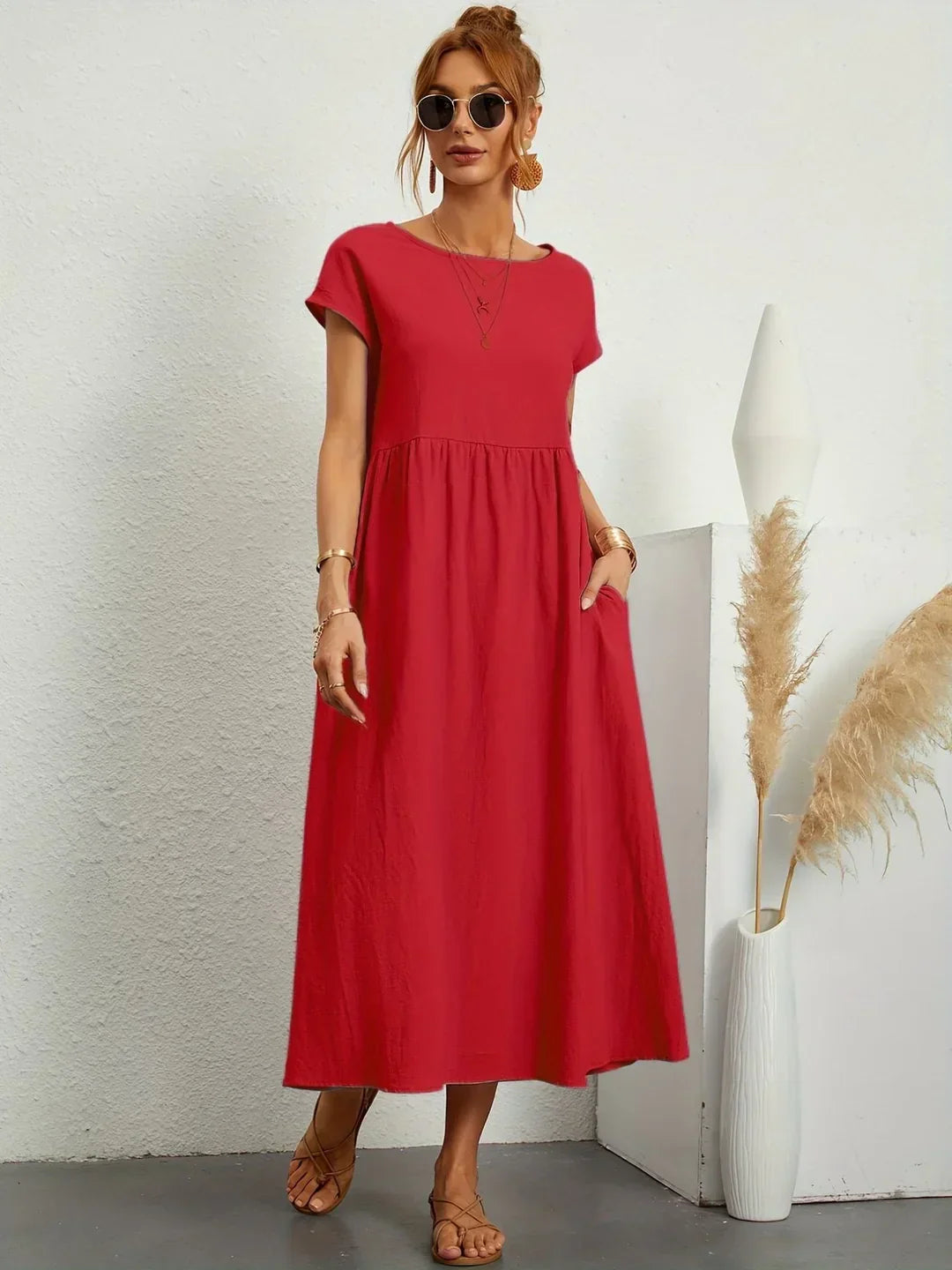 GABRIELA™ — VESTIDO MEDIO FLUIDO DE ELEGANCIA ATEMPORAL
