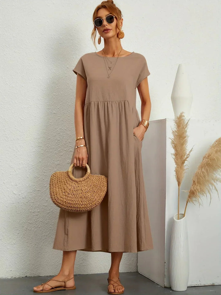 GABRIELA™ — VESTIDO MEDIO FLUIDO DE ELEGANCIA ATEMPORAL
