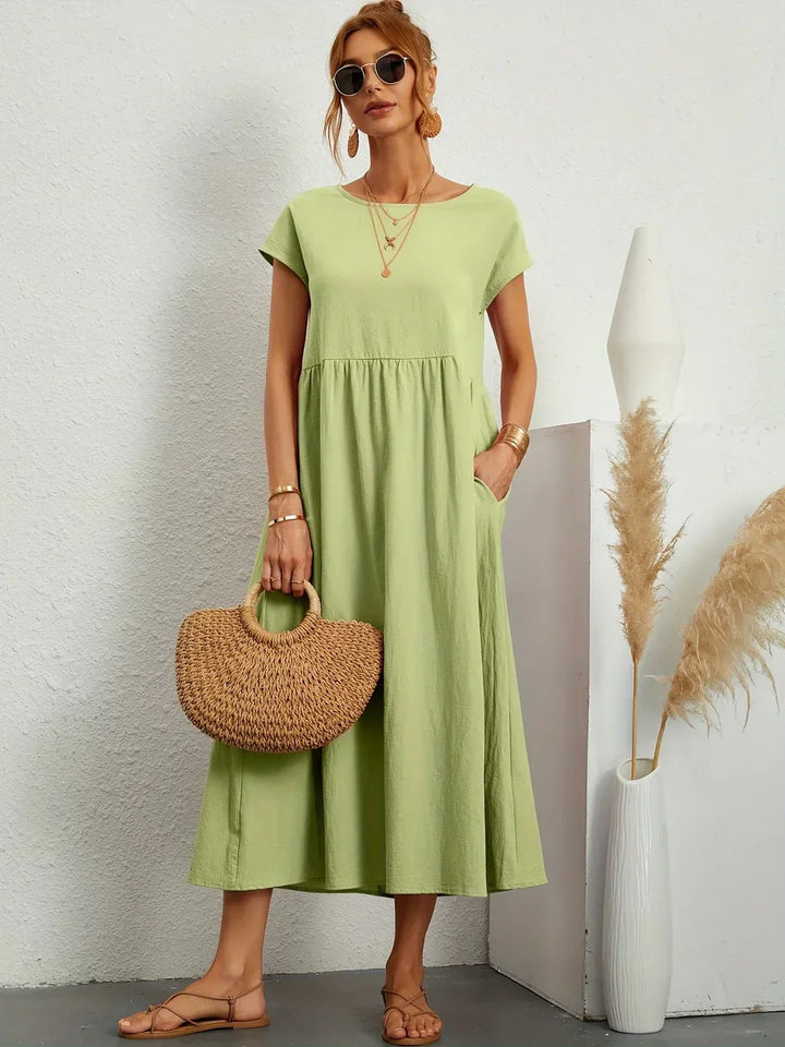 GABRIELA™ — VESTIDO MEDIO FLUIDO DE ELEGANCIA ATEMPORAL