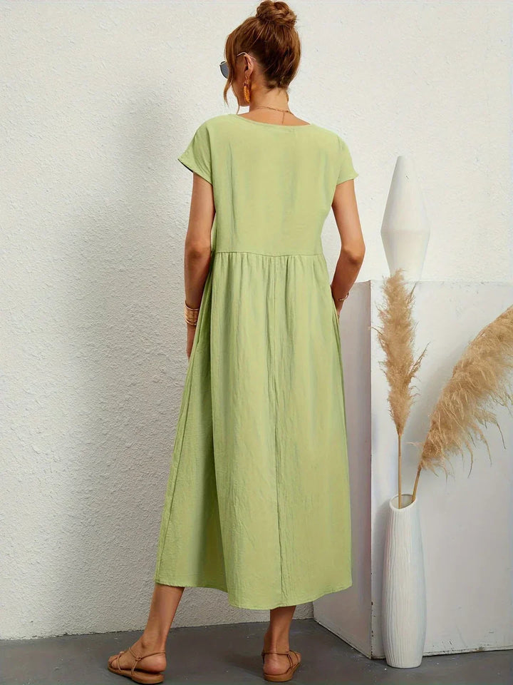 GABRIELA™ — VESTIDO MEDIO FLUIDO DE ELEGANCIA ATEMPORAL
