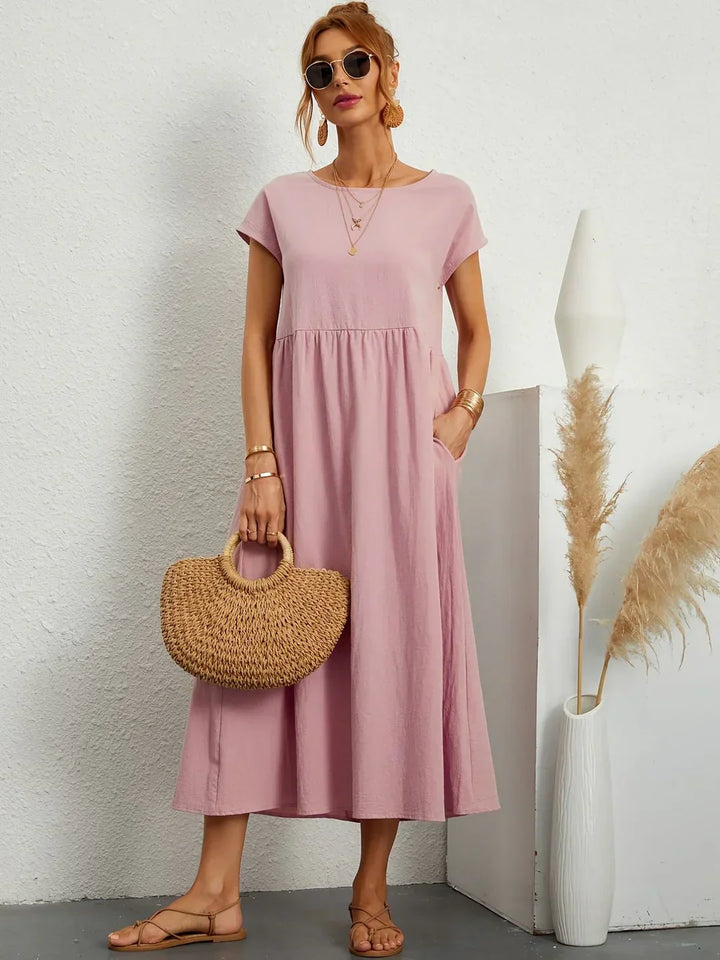 GABRIELA™ — VESTIDO MEDIO FLUIDO DE ELEGANCIA ATEMPORAL