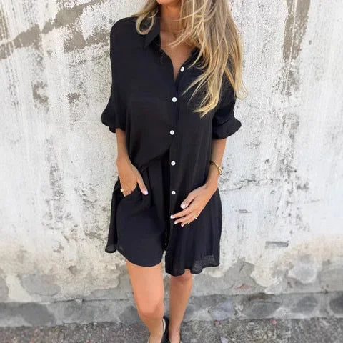 NORA - CONJUNTO INFORMAL BLUSA Y PANTALON CORTO