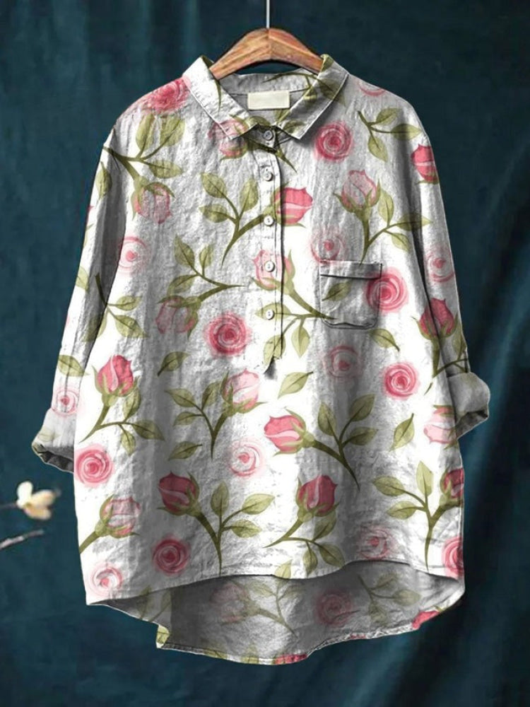 TIZIANA – CAMISA DE LINO ESTAMPADA