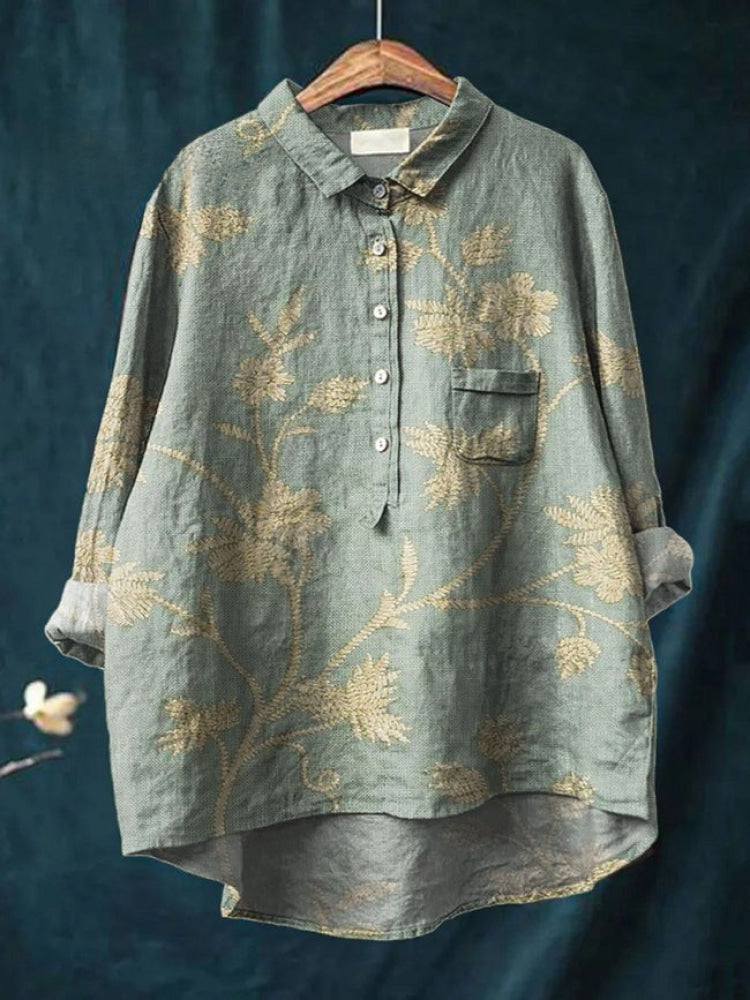 TIZIANA – CAMISA DE LINO ESTAMPADA
